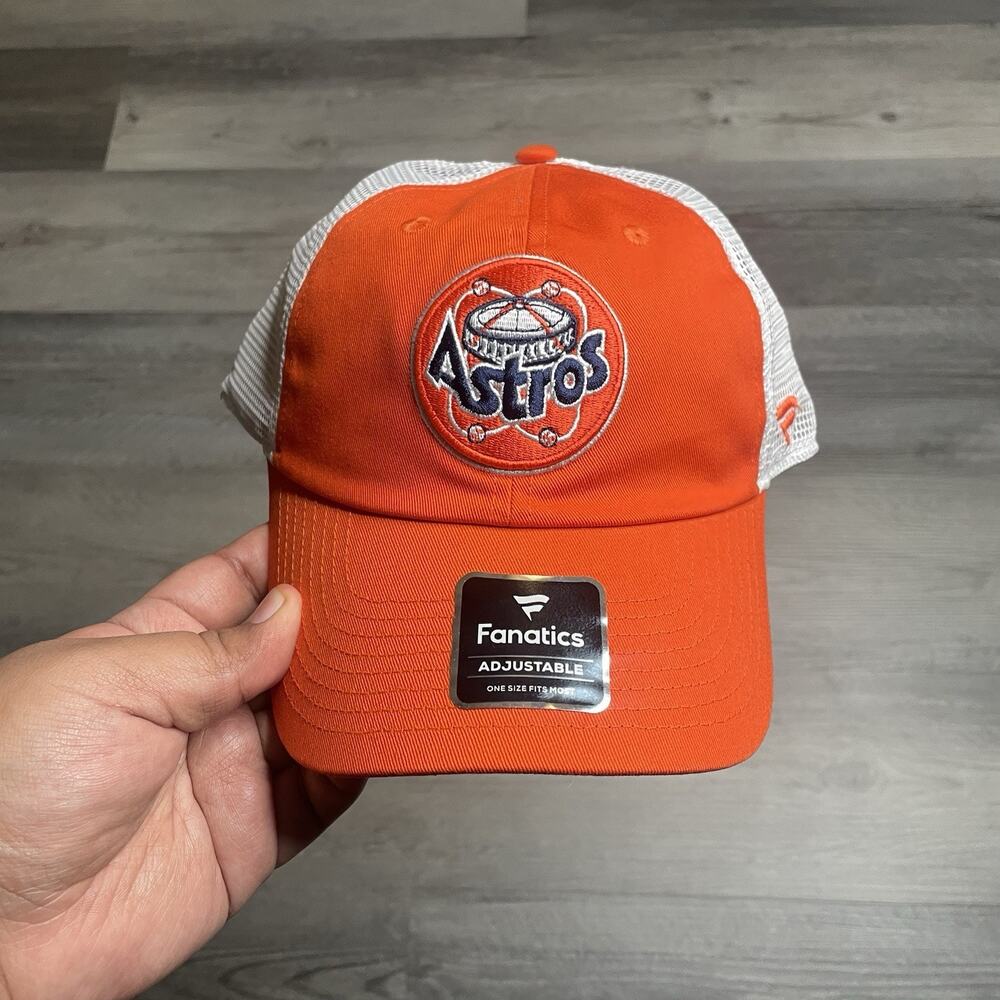 Fanatics Houston Astros Adjustable Mesh Hat Orange/White One Size